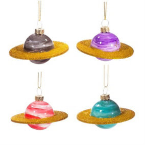 Sass & Belle Mini Planets Shaped Bauble - Set of 4