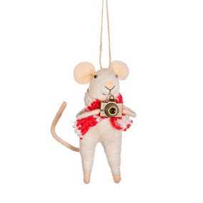 Sass & Belle Photographer Mouse Felt Decoration