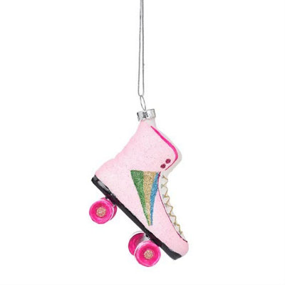 Sass & Belle Retro Rollerskate Shaped Bauble Pink