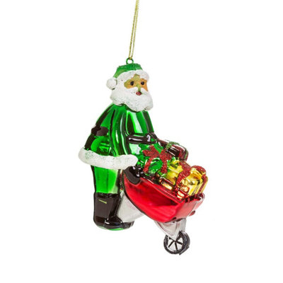 Sass & Belle Santa With Wheelbarrow Shaped Bauble