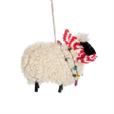 Sass & Belle Sheep in Scarf Felt Decoration