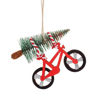 Sass & Belle Traditional Wooden Bicycle With Tree Decoration