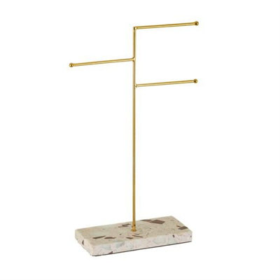 Sass & Belle Triple Terrazzo Gold Jewellery Stand