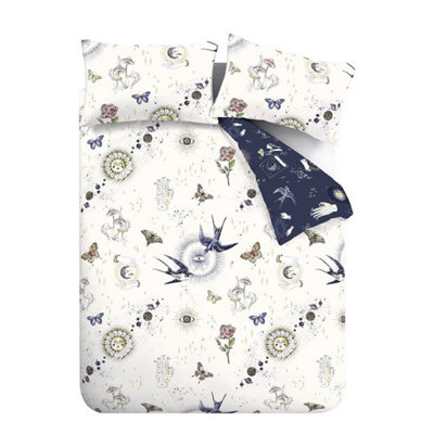 Sassy B Astrology Reversible Double Duvet Cover Set with Pillowcases Cream