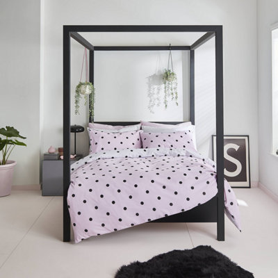 Sassy B Bedding Spot On Polka Duvet Cover Set with Pillowcases Black White DIY at B Q