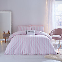 Sassy B Bedding Stripe Tease Duvet Cover Set with Pillowcase White Pink