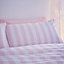 Sassy B Bedding Stripe Tease Duvet Cover Set with Pillowcases White Pink