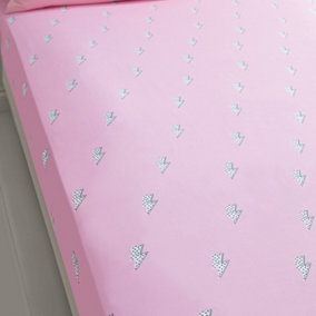 Sassy B Bedroom Lip Service King Fitted Sheet 30cm Depth Pink