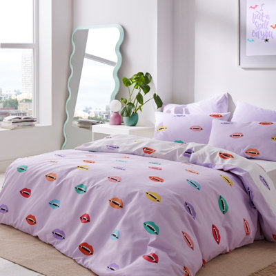 Sassy B Vampire Soft Microfibre Reversible King Duvet Cover Set with Pillowcases Lilac