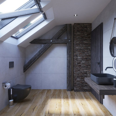 SAT Infinitio rimless wall-hung toilet with softclose seat, Matte black ...