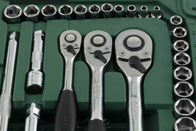 Sata 128Pc 1/4, 3/8 And 1/2 Drive 6 Point Metric Socket Wrench Set