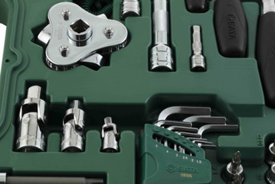 Sata 128Pc 1/4, 3/8 And 1/2 Drive 6 Point Metric Socket Wrench Set