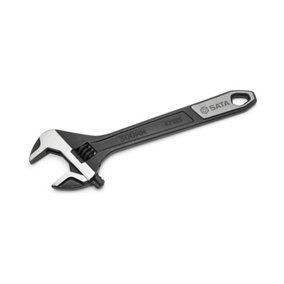 Sata 12In Wide Jaw Adjustable Wrench Hex Jaw Design Reduces Slippage