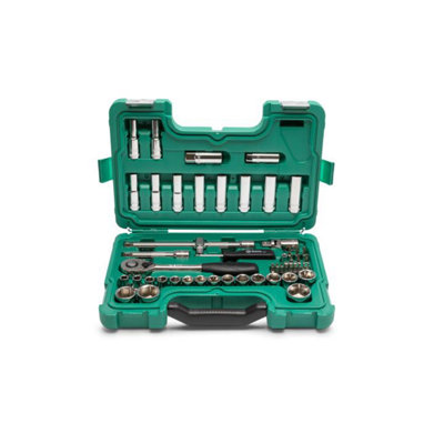 Sata 60Pc 1/2 Dr 6Pt Metric Socket Set  Sockets With Single Hex (6Pt)