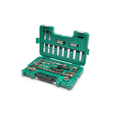 Sata 60Pc 1/2 Dr 6Pt Metric Socket Set  Sockets With Single Hex (6Pt)