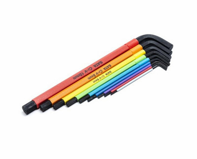 Sata 9Pc Ex Long Colour Series Black Oxide Hex Key Set