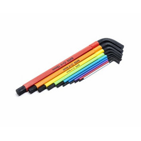Sata 9Pc Ex Long Colour Series Black Oxide Hex Key Set