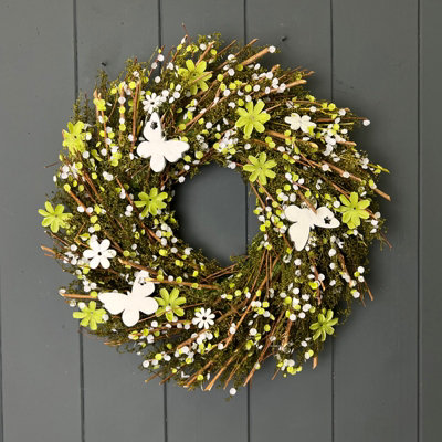 Satchville Twig, Flower And Butterfly Wreath Price Comparisons | Compare The Build