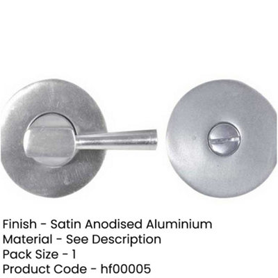 Satin Anodised Aluminium Easy Turn & Release Lock - 50mm - Door Handle