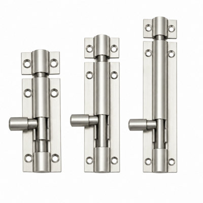 Satin Anodised Aluminium Straight Tower Bolt - Heavy Duty Gate, Shed ...