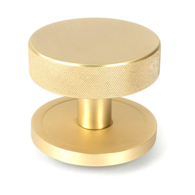 Satin Brass Brompton Centre Door Knob (Plain)