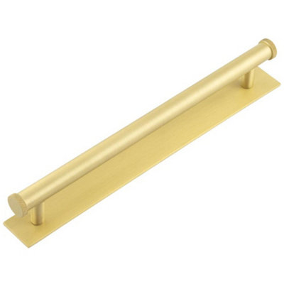 Satin Brass Cabinet Handle with 224mm Centers - Stylish and Durable Design - Kitchen Drawer Pull Handle