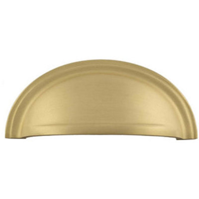 Satin Brass Cup Pulls for Cabinets - Elegant and Durable Design - Kitchen Drawer Pull Handle