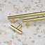 Satin Brass Gold Fluted Cupboard Bar Handle 160mm Knurled Grooved Lines T-Bar Kitchen Door Drawer Cabinet Pull