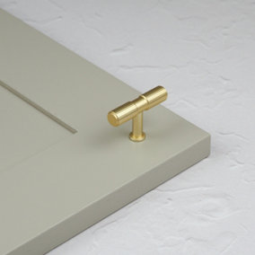 Satin Brass Gold Fluted Cupboard Knob 50mm Kitchen Door Drawer Cabinet Pull
