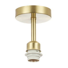 Satin Brass Gold Plated Ceiling Light Fitting for Industrial Style Light Bulbs