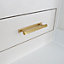 Satin Brass Hexagonal Cabinet T Bar Handle - Solid Brass - Hole Centre 632mm - SE Home