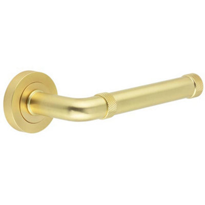 Satin Brass Lever Door Handle - Modern Design for Stylish Interiors - Interior Handle