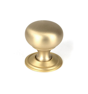Satin Brass Mushroom Cabinet Knob 32mm