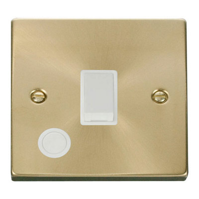 Satin / Brushed Brass 1 Gang 20A DP Switch With Flex - White Trim - SE Home