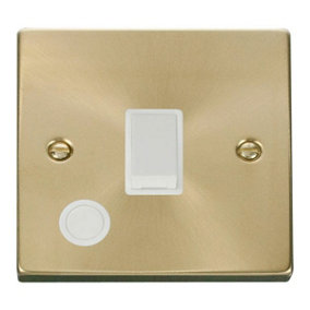 Satin / Brushed Brass 1 Gang 20A DP Switch With Flex - White Trim - SE Home