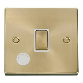 Satin / Brushed Brass 1 Gang 20A Ingot DP Switch With Flex - White Trim - SE Home