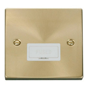 Satin / Brushed Brass 13A Fused Connection Unit - White Trim - SE Home