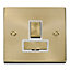 Satin / Brushed Brass 13A Fused Ingot Connection Unit Switched - White Trim - SE Home