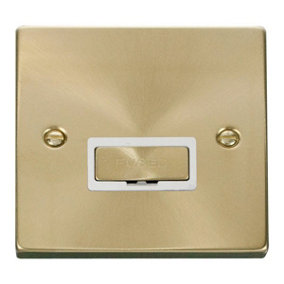 Satin / Brushed Brass 13A Fused Ingot Connection Unit - White Trim - SE Home