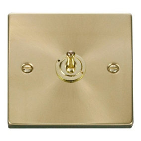 Satin / Brushed Brass Intermediate 10AX Toggle Light Switch - SE Home