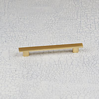 Satin Brushed Brass Kitchen Handle 128mm Bar Gold Pull Furniture Drawer Cupboard Upcycle Wardrobe