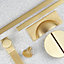 Satin Brushed Brass Ribbed Kitchen Handle 96mm Gold Pull Backplate Knob Furniture Drawer Cupboard Upcycle Wardrobe