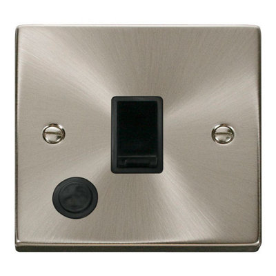 Satin / Brushed Chrome 1 Gang 20A DP Switch With Flex - Black Trim - SE Home