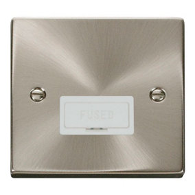 Satin / Brushed Chrome 13A Fused Connection Unit - White Trim - SE Home