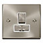 Satin / Brushed Chrome 13A Fused Ingot Connection Unit Switched - White Trim - SE Home