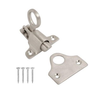 Satin Chrome Fanlight Window Catch 60mm Spring Loaded Pull Ring Latch ...