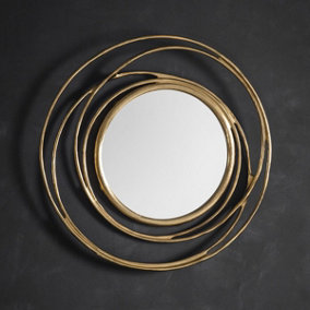 Satin Gold Round Wall Mirror - SE Home