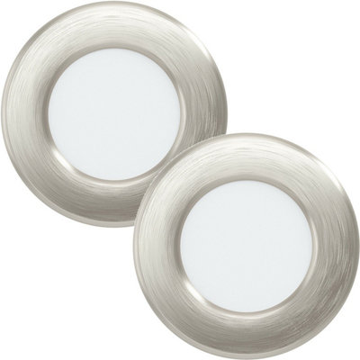 Satin Nickel 2 Pack LED Flush Downlights for Walls and Ceilings