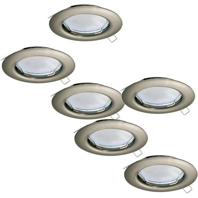 Satin Nickel 3x3W GU10 Ceiling Downlight - 2 Pack & 3 Pack Options