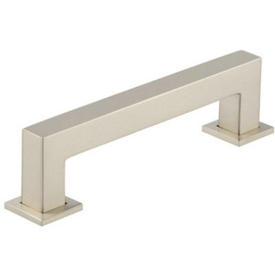 Satin Nickel Cabinet Handle 128mm - Modern Brass Hardware - Kitchen Drawer Pull Handle